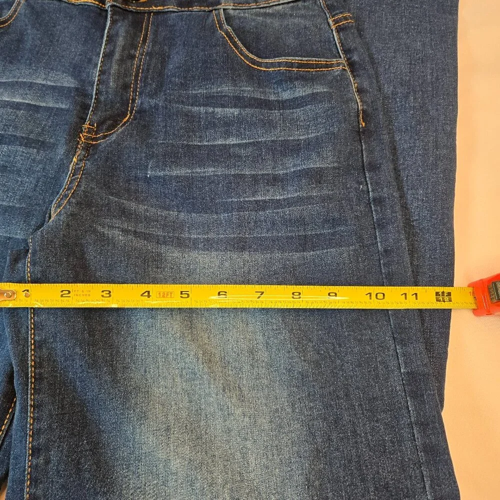 ROSWEAR Women's Wide Leg Jeans Casual High Waisted Stretch Sz: M Blue